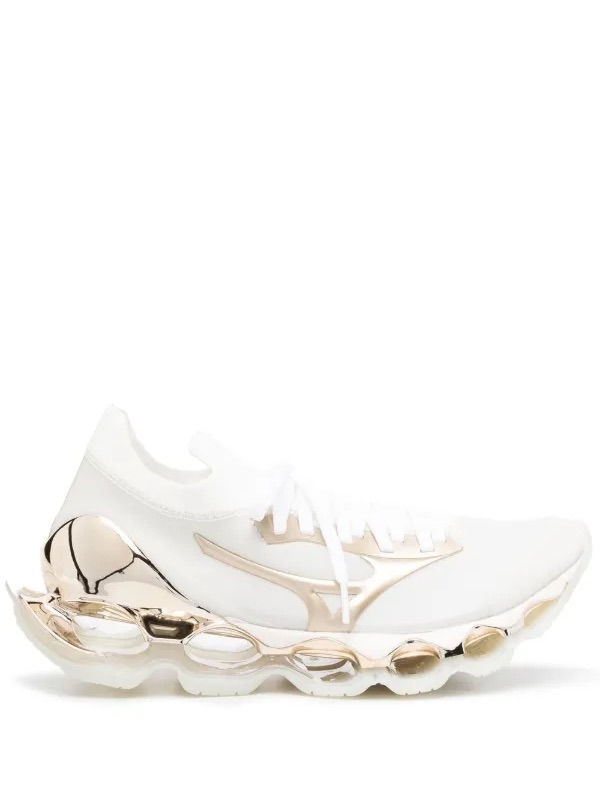 Mizuno X Sorayama Wave Prophecy White Gold Sneakers Men’s Us 8 Good